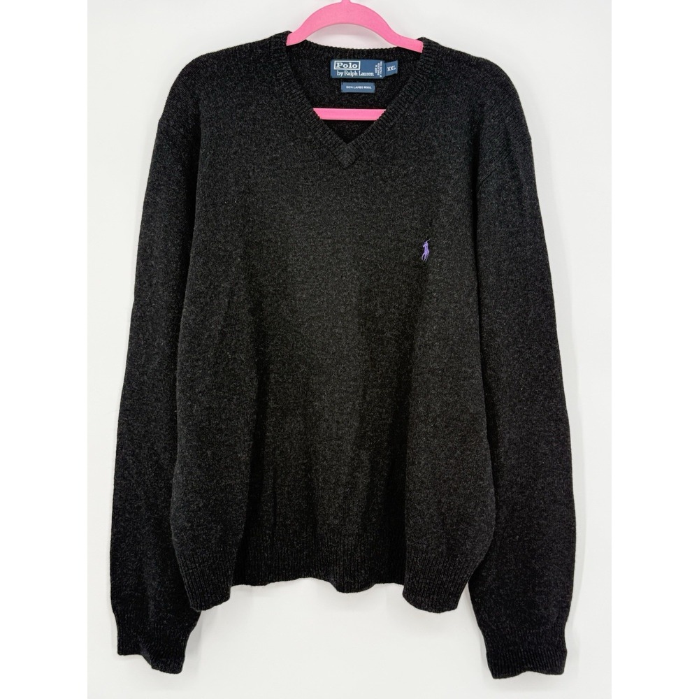 Polo Ralph Lauren Men's Black Lambs Wool Sweater XXL